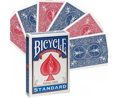 Bicycle Double Back Raudona Mėlyna Kortos