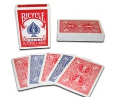Bicycle Double Back Raudona Mėlyna Kortos