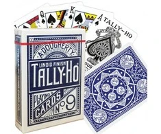 Bicycle Tally-Ho Fan Back Žaidimų Kortos (Mėlynos)
