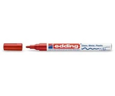 Žymeklis Edding 751 lako pagrindu, apvaliu galiuku, 1-2mm, raudonos spalvos