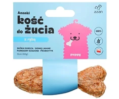 AZANKI Menkės kaulas su probiotikais šuniukams žuvies formos – Šunų skanėstas – 12 cm