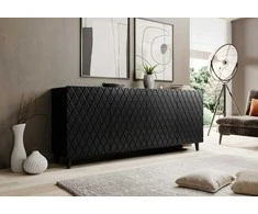 Cama Meble Baldai - Asti Komoda 200x42x82 Juoda Matinė
