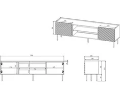 Laikiklis Cama Meble Elektrinis Židinys - Onda 180,5x40xH58,39 Žalias