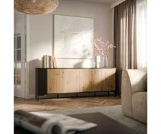 Cama Meble Komoda - Cama Merci 200 X 40 X 74 Cm, Juoda/Artisano Ąžuolas