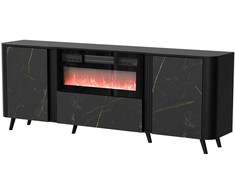 Cama Meble Komoda - Cama Volare 200 X 39 X 75 Cm Juoda/San Sebastianas + Židinys