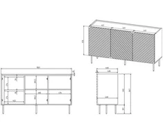 Cama Meble Komoda - Onda 150x45x85 Juoda