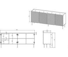 Cama Meble Komoda - Onda 200x45x85 Juoda