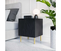 Cama Meble Naktinis Staliukas - Jungle 53.5x40.5x44 Juodas, Auksinis