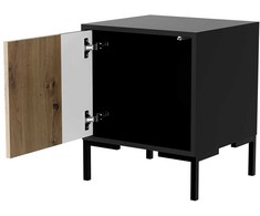 Cama Meble Naktinis Staliukas - MERCI Cama 2vnt Modernus Juodas/Ąžuolas