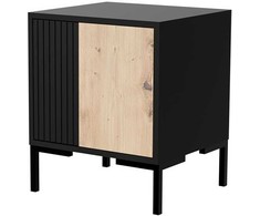 Cama Meble Naktinis Staliukas - MERCI Cama 2vnt Modernus Juodas/Ąžuolas
