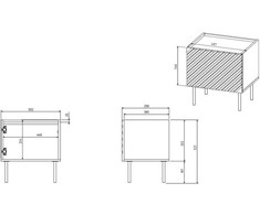 Cama Meble Naktinis Staliukas - Onda 50x40x54 Juodas