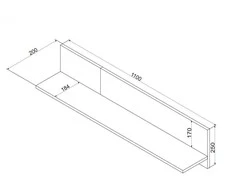 Cama Meble Pakabinama Lentyna - Cama Merci 110x20x25, Juoda/Ąžuolinė