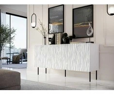 Cama Meble Saugojimo Spinta - Jungle 152x40,5x74,5, Balta, Juoda