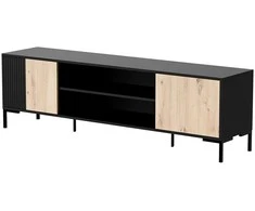 Laikiklis Halmar Cama Meble Spintelė - MERCI RTV 180 x 40 x 53.5 cm Juoda/Ąžuolo artisan