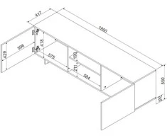 Laikiklis Cama Meble Televizorius - Cama Alma 180x41.5xH55 Kašmyras