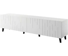 Laikiklis Cama Meble TV Spintelė - BARI 200x42x52 Moderni Balta Matinė 4 Durys
