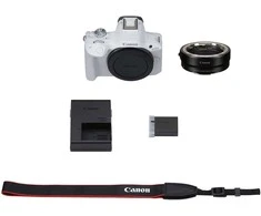 Canon EOS R50 (Baltas) + Mount Adapteris EF-EOS R