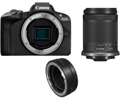 Canon EOS R50 + RF-S 18-150mm F3.5-6.3 IS STM + Mount Adapteris EF-EOS R (Juodas)