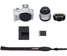 Canon EOS R50 + RF-S 18-45mm (Baltas) + Mount Adapteris EF-EOS R