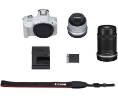 Canon EOS R50 + RF-S 18-45mm IS STM (Baltas) + RF-S 55-210mm IS STM