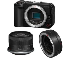 Canon EOS R50 V + RF-S 18-45mm F4.5-6.3 IS STM + Mount Adapteris EF-EOS R (Juodas)