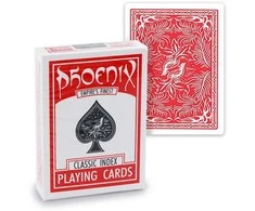 Card Shark Žaidimų Kortos - Phoenix Empire's Finest Pokerio Dydžio Raudonos Kortos 63.5 x 88.9 mm