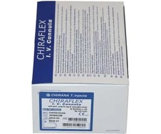 Chirana T Injecta CHIRANA® CHIRAFLEX® IV Cannulas with FEP catheter port, snap fit cap &amp; suturable wings (22G 0,9mm 25mm, mėlynas, 36ml/min) - 50pcs/1box