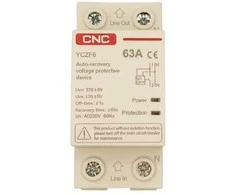 CNC Įtampos apsaugos relė, 1P+N, 63A, 230V, su atsistatymo funkcija