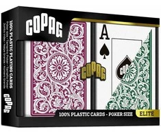 Copag 1546 Elite Poker Size Jumbo Index Žaidimo Kortos Dviguba Kaladė (Burgundiška ir Žalia)