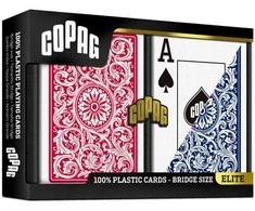Copag Elite Bridge Jumbo Index Žaidimo Kortos Dviguba Kaladė (raudonos Ir Mėlynos)