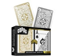 Copag Legacy Bridge Jumbo Index Žaidimo Kortos Dviguba Kaladė (Juoda Ir Auksinė)