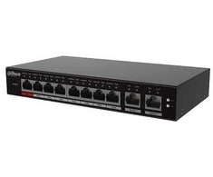 Dahua PoE šakotuvas valdomas100Mbps 8portų+2G uplink, Hi-PoE
