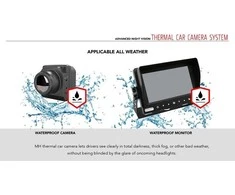 DALI Naktinio matymo sistema automobiliui - termovizorinė kamera ir 7" CCTV monitorius atsparus vandeniui