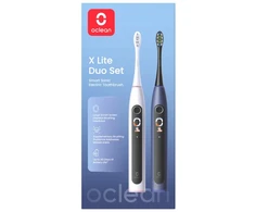 Elektrinis Šepetėlis - Oclean X Lite Duo Rinkinys, 5 Režimai, 40 Dienų Baterijos Veikimas, Tamsiai Mėlyna &amp; Pilka
