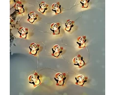 Dekoratyvinė LED Šviesa - Lampki Pingvinas BAT Modee 0.9m 10LED Šiltai Balti Pingvinai
