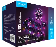Dekoratyvinės LED Šviesos - Modee 2.1m RGB 384LED Šviesų Grandinė IP44 Lauko/Vidaus Naudojimui Daugiaspalvė