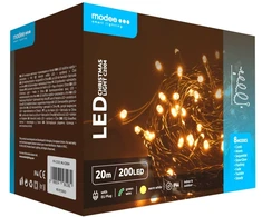 Dekoratyvinės LED Šviesos - Modee ML-C2004 20M 200LED Šilta Balta IP44