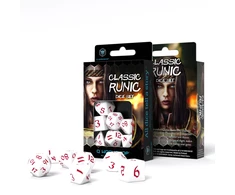 Q Workshop Klasikinis RPG Runic Baltas ir Raudonos kauliukų rinkinys