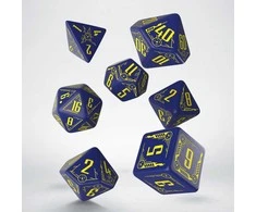 Q Workshop Galactic Dice RPG Kauliukų Rinkinys Mėlynos Ir Geltonos Spalvos
