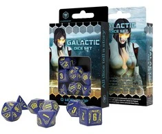 Q Workshop Galactic Dice RPG Kauliukų Rinkinys Mėlynos Ir Geltonos Spalvos