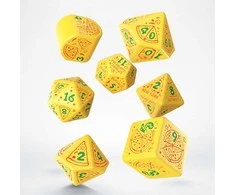 Žaidimų Kauliukų Rinkinys - Q WORKSHOP Pizza Margherita RPG 7 Kauliukai Plastikiniai Geltoni Žali Raudoni