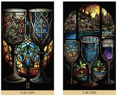 Destiny Books Taro Kortų Rinkinys - The Stained Glass 78 Taro Kortos su Gido Knyga, 16.4x28.8x4 cm