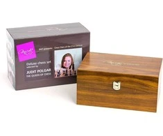 DGT Šachmatų Rinkinys - Judit Polgar Deluxe Medinis 32 Dalių su Dėžute 95mm Karalius