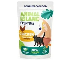 Drėgnas Kačių Maistas - Animal Island kasdieniai vištienos filė sultinyje 12x85g