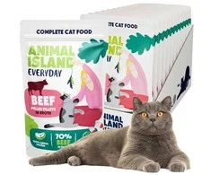 Drėgnas Kačių Maistas - ANIMAL ISLAND Kasdieniai Jautienos Filė Sultinyje 12 x 85g