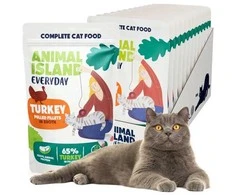 Drėgnas Kačių Maistas - Animal Island Kasdieniai Kalakutienos Filė Sultinyje 12 x 85g