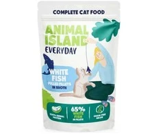 Drėgnas Kačių Maistas - Animal Island Kasdieniai Baltos Žuvies Filė 12 x 85g