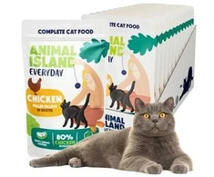 Drėgnas Kačių Maistas - Animal Island kasdieniai vištienos filė sultinyje 12x85g