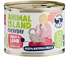 Drėgnas Kačių Maistas - Animal Island Kasdienis Kalakutas ir Ėriena 200g