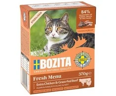 Drėgnas Kačių Maistas - BOZITA Fresh Menu Sterilised Vištiena su Jautiena 370g